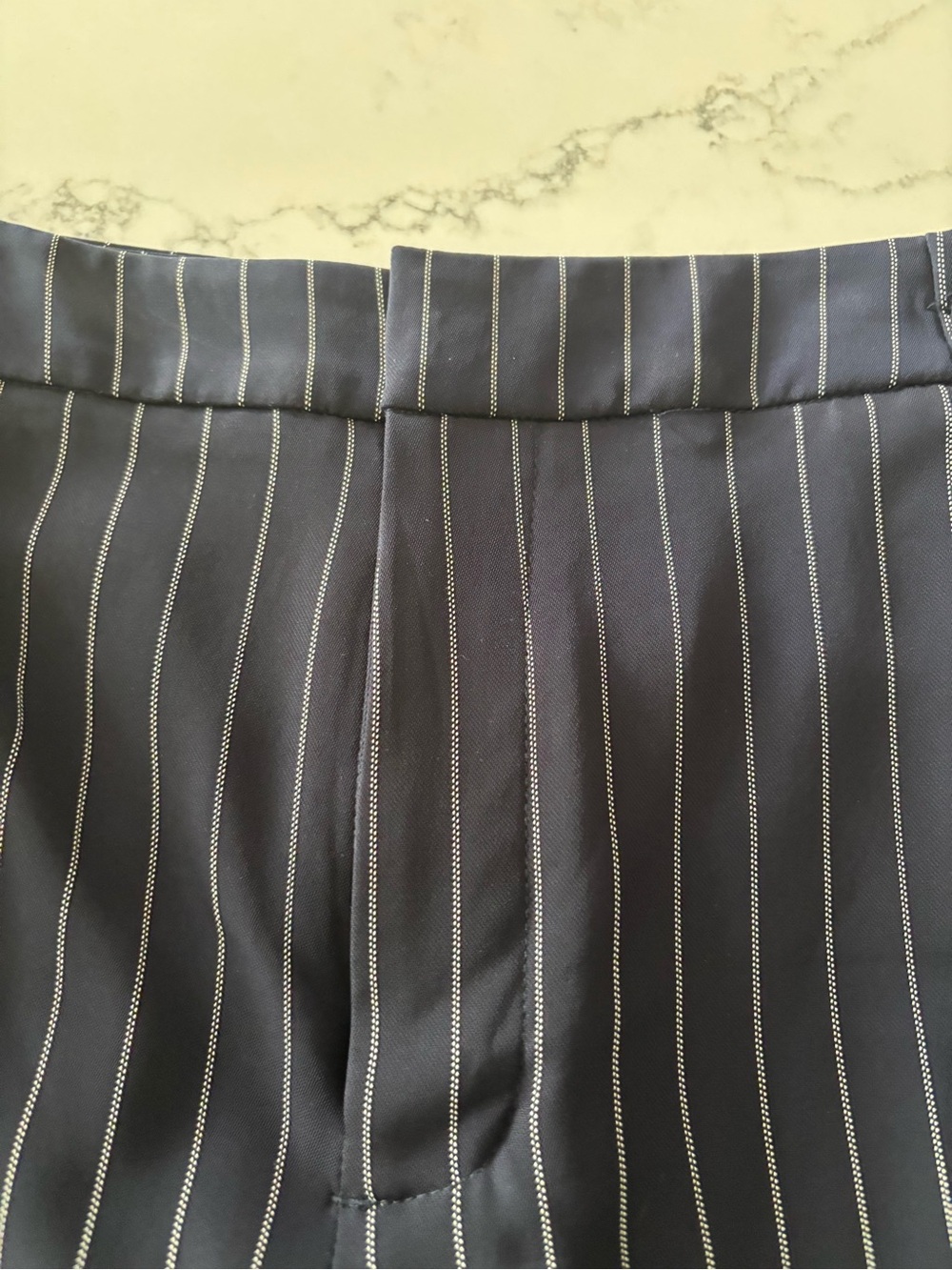 a new day Navy Pinstripe Wide-Leg Trousers - Picture 6 of 8